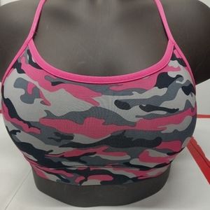 HARD CANDY SPORT hot pink camo camouflage sports bra size Med